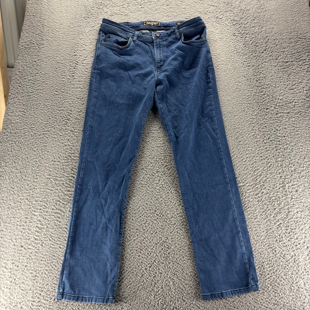 Jack of Spades Jeans Mens 35x32 Blue Dark Wash Cotton Stretch Jack Straight fit